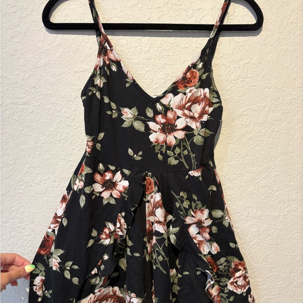Charlotte Russe Black Floral Jumpsuit